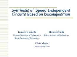 Synthesis of Speed Independent Circuits based on