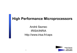 High Performance Microprocessors