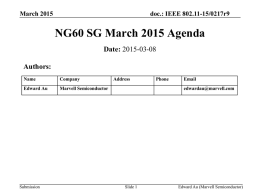 March 2015 - IEEE 802 LAN/MAN Standards Committee