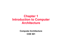 Introduction to computer architecture