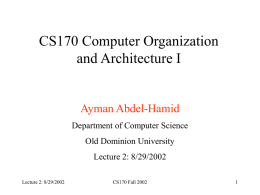 Lecture 2 - ODU Computer Science