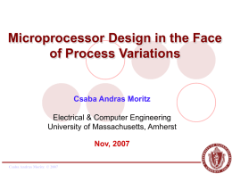 Microprocessor Design in the Face of Process Variations