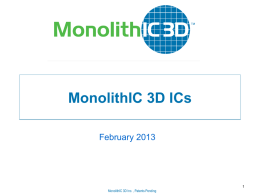 Monolithic 3D Advantage