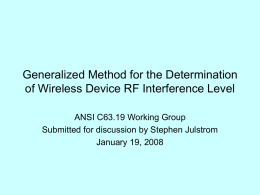 Generalized RF Interference Level Method