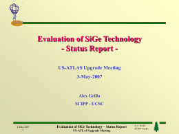 Evaluation of SiGe Technology