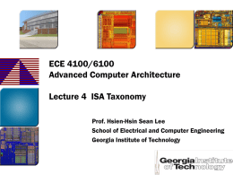 Lec4-isa - ECE Users Pages - Georgia Institute of Technology