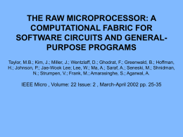 The Raw Microprocessor