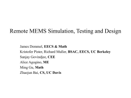 Remote MEMS Simulation, Testing and Design