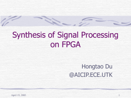 Synthesis Signal Processing on FPGA