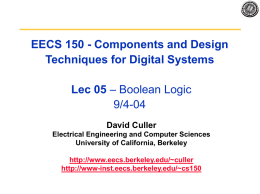 Combinational Logic - University of California, Berkeley