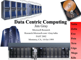 Data Centric Computing