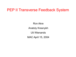 PEP II Transverse Feedback System