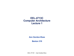 CS152: Computer Architecture and Engineering - Ann Gordon-Ross
