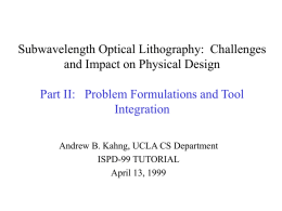 ISPD99 Tutorial