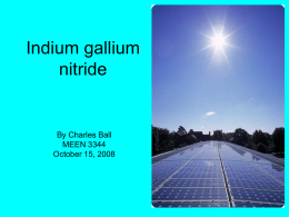 Indium Gallium Nitride Solar Cells (Charles Ball)