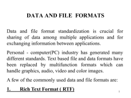 DATA AND FILE FORMATS