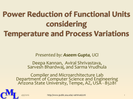 Power Reduction of Functional Units considering Temperature and
