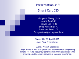Stage XII: 20 April 2005 Short Final Presentation