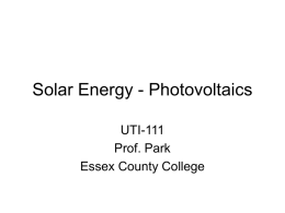 Solar Energy - Photovoltaics - Faculty