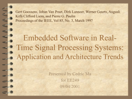 Embedded Software in Real-Time Signal Processing Systems:
