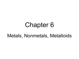 Chapter 6 - Metals Nonmetals Metalloids