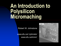 Introduction to Polysilicon Micromachining