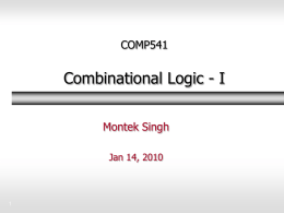 Lecture 2: Combinational Logic