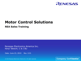 Why R8C for Motor Control? - Renesas e