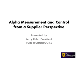 Download: Alpha Measurement and Control from a Supplier