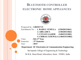 Bluetooth controlled electronic home appliances
