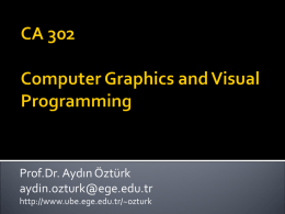 Lecture-1: Overview of Graphics Systems