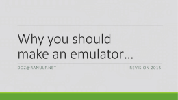 Why you should try to make an emulator