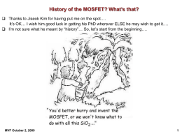 History of the MOSFET