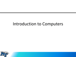 Introduction to Computers - CS Community – Computer Science