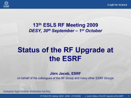 Status of the RF Upgrade at the ESRF