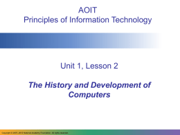 The History and Development of Computers