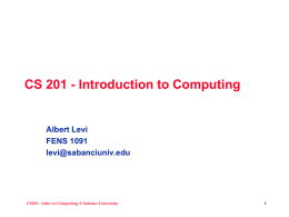 CS 201 - Introduction to Computing