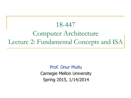 18-741 Advanced Computer Architecture Lecture 1