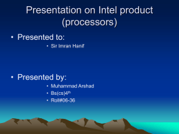 History of the Intel Proccessor