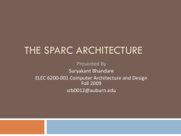THE SPARC ARCHITECTURE