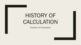 History of calculation