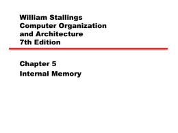 05 Internal Memory - UWC Computer Science