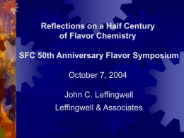 Reflections on a Half Century of Flavor Chemistry