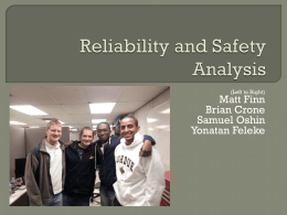 Reliability and Safety TCSP Presentation