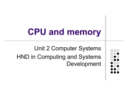 CPU and memory
