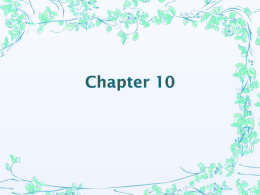 Chapter 10 notes