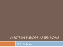 Western Europe A comparative Perspective