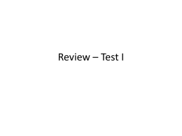 Review – Test I