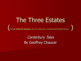 The Canterbury Tales Three Estates PPT