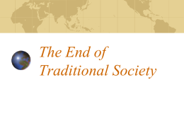 The End of Traditional Society